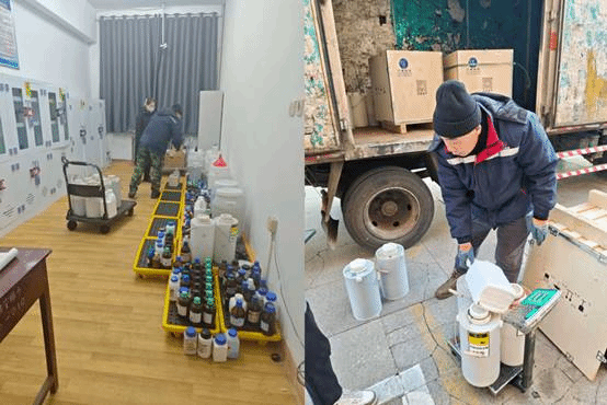 PP电子游戏官网顺利完成实验室废弃物集中规范处置工作